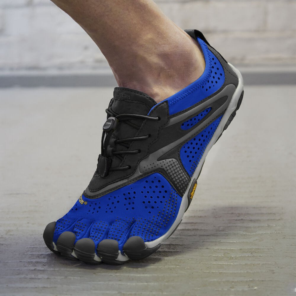 Vibram Five Fingers Mens Hiking Shoes - Blue/Black - V-Run - 80347-BUPW